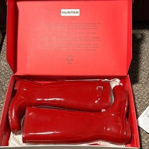 Hunter Glossy Red Boots